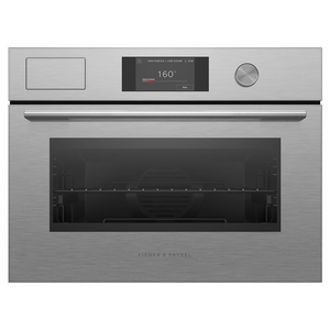 Fisher & Paykel 60cm Series 7 Contemporary Compact Combi-Steam Oven Brushed Silver Glass