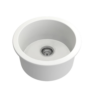 Turner Hastings Cuisine Round 47 Inset / Undermount Fireclay Sink - Matte White