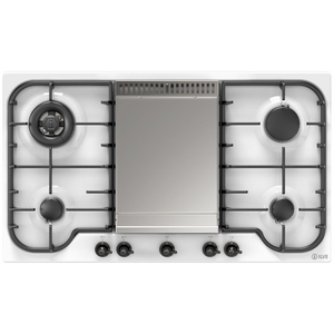 ILVE Nostalgie 86cm Gas Cooktop with Fry Top White and Burnished