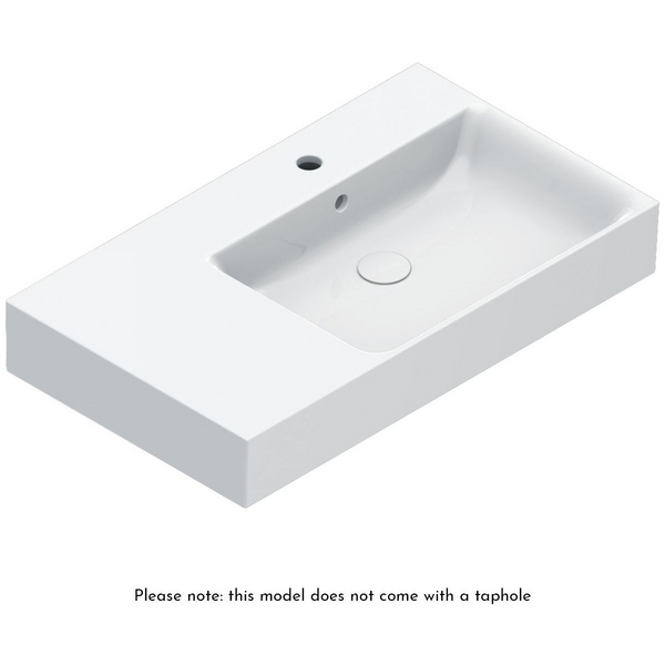 Catalano Premium 800x470 Right Bowl Basin Without Taphole Gloss White 0220830001