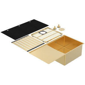 Abey Boutique Lugano Single Bowl Sink & Drainer - Eureka Gold