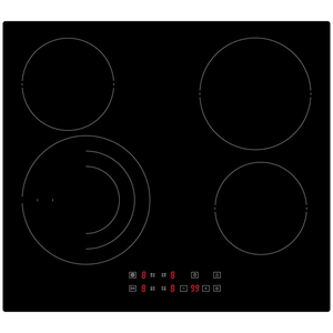Whirlpool 60cm 4 Zone Ceramic Cooktop with Triple Zone-Black WRT6340AUS