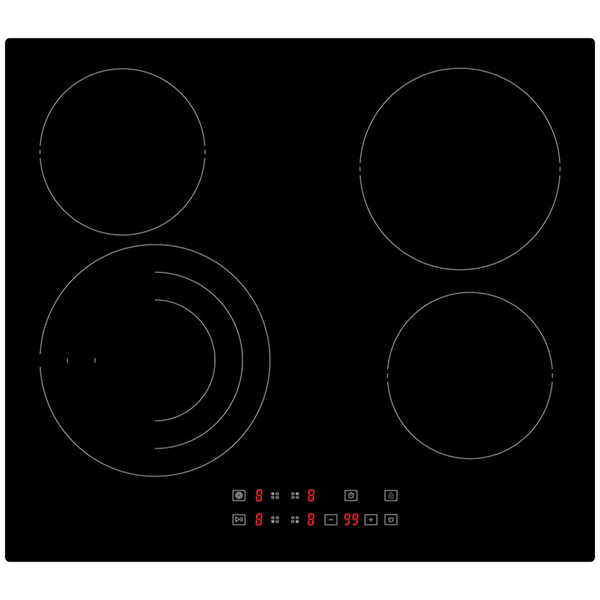 Whirlpool 60cm 4 Zone Ceramic Cooktop with Triple Zone-Black WRT6340AUS