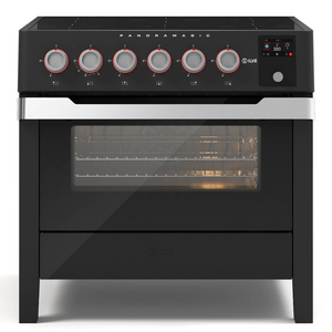 ILVE 90cm Panoramagic Induction Freestanding Oven Matte Black