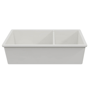 Turner Hastings Cuisine 93x48 Fine Fireclay Inset or Undermount One and a Half Bowl Sink Matte White CUD933FS-MW