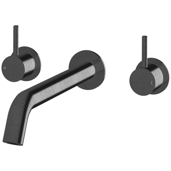 Sussex Taps Virgo Wall Basin or Bath Set 250mm LUXPVD Brushed Smoke Gunmetal VGWBBS25001-54