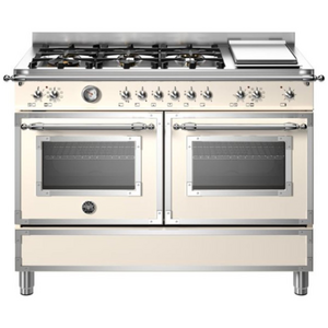 Bertazzoni 120cm Heritage Series 6 Burner + Griddle Plate Cream Dual Fuel Freestanding Oven