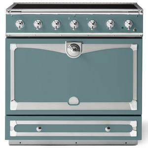 La Cornue Albertine 90cm Induction Freestanding Oven Ocean with Polished Chrome
