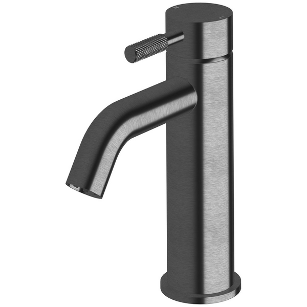 Sussex Taps Virgo Basin Mixer Tap Knurled LUXPVD Brushed Smoke Gunmetal VGBM-01-K-54
