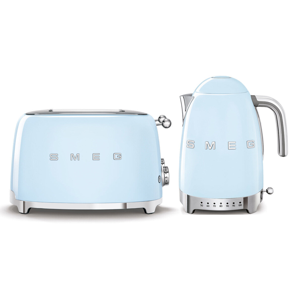 Smeg Temperature Control Kettle and Four Slice Toaster Breakfast
