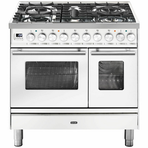 ILVE Professional Plus Series 90cm Dual Fuel Five Burner Double Oven with Milano Knobs