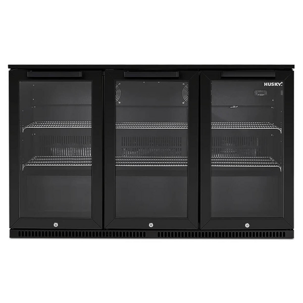 Husky 307L Triple Door Outdoor Beverage Fridge Black ALFC3BLK840ELB