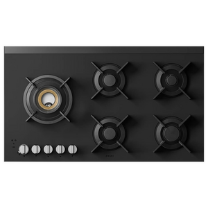 ASKO 90cm Natural Gas 5 Burner Cooktop with Fusion Volcano Burner Matte Black Ceramic Glass
