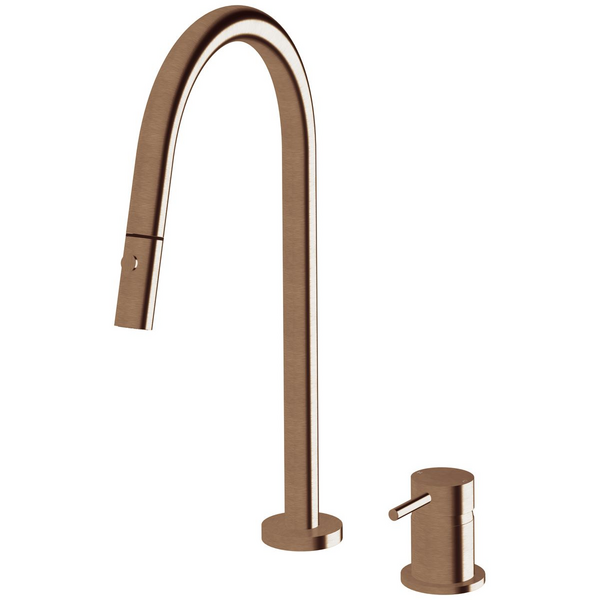 Sussex Taps Virgo Hob Set Pull Out Spray Tap LUXPVD Brushed Silk Rose Gold VGHMSPOS01-66