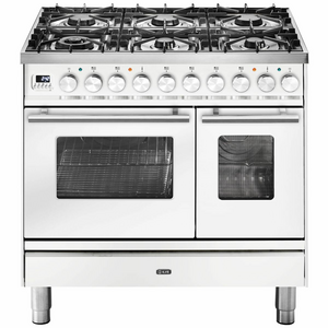ILVE Professional Plus Series 90cm Dual Fuel Six Burner Double Oven with Milano Knobs