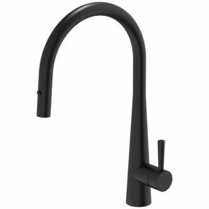 Abey 304 Gooseneck Pull Out with Dual Spray Function Kitchen Mixer Matte Black KTA014-B