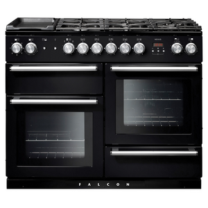 Falcon 110cm Nexus Freestanding Dual Fuel Oven/Stove Black and Nickel