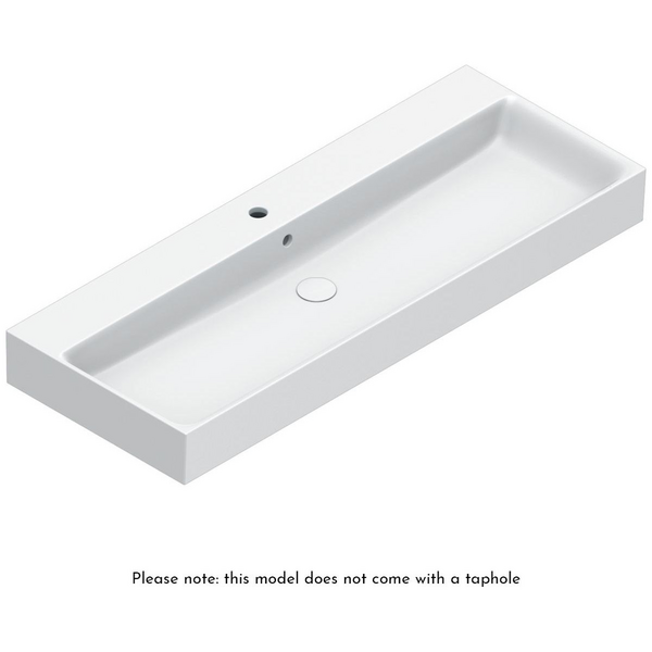 Catalano Premium 1200x470 Basin Without Taphole Satin White 0221200021