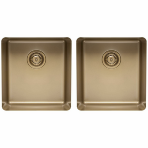 Titan Medium and Medium Double Bowl Sink Pearl Gold