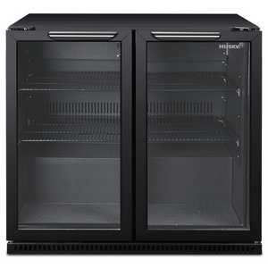 Husky 203L Double Door Home Bar Fridge Black