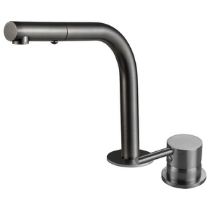 Rogerseller Tonic Hob Sink Mixer and Outlet with Pull Out Spray - Graphite