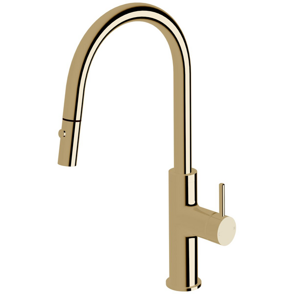 Sussex Taps Virgo Sink Mixer Pull Out Spray Tap LUXPVD Pure Gold VGSMPOS01-59