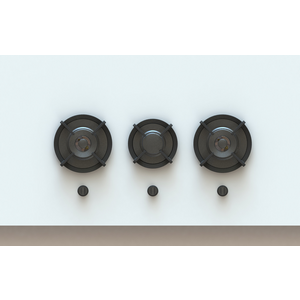 Pitt Cusin 3 Burner Natural Gas Cooktop Black Brass