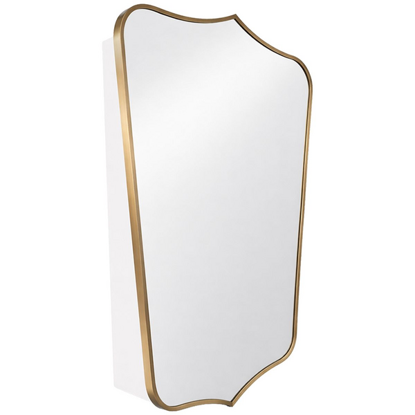 Turner Hastings Mayer 80x50 Shield Bathroom Mirror Shaving Cabinet Brushed Brass MA407SC-BB