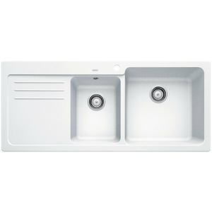 Blanco Bowl and 3/4 Inset Sink with Left Hand Drainer White