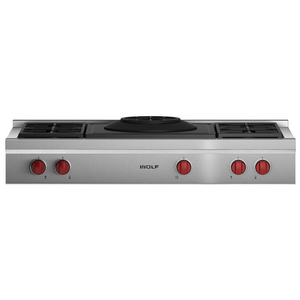WOLF 122cm Natural Gas Sealed Burner Rangetop with Wok Burner