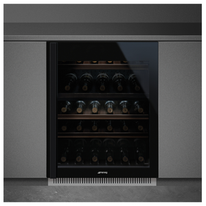 Smeg Dolce Stil Novo Built-In Wine Cooler - Right Hinge Black