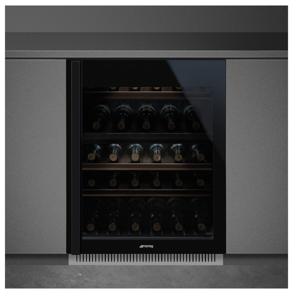 Smeg Dolce Stil Novo Built-In Wine Cooler Right Hinge Black