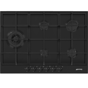 Smeg 72cm Classic 5 Burner Matte Black Gas Cooktop PX375LMBAU