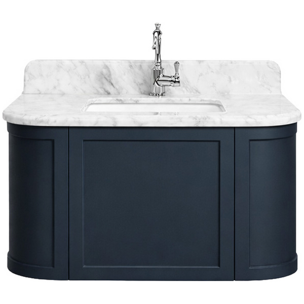 Turner Hastings Evara 90x53 Wall Hung Vanity with Real Marble Top and Ceramic Undercounter Basin Aegean Blue 3TH EV952-AB-3TH