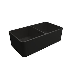 Turner Hastings Novi 85 X 46 Fine Fireclay Double Bowl Butler Sink Matte Black