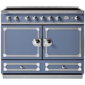 La Cornue Cornufe 110cm Induction Freestanding Oven Paris Blue with Polished Chrome
