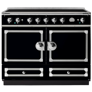La Cornue Cornufe 110cm Induction Freestanding Oven Shiny Black with Polished Chrome