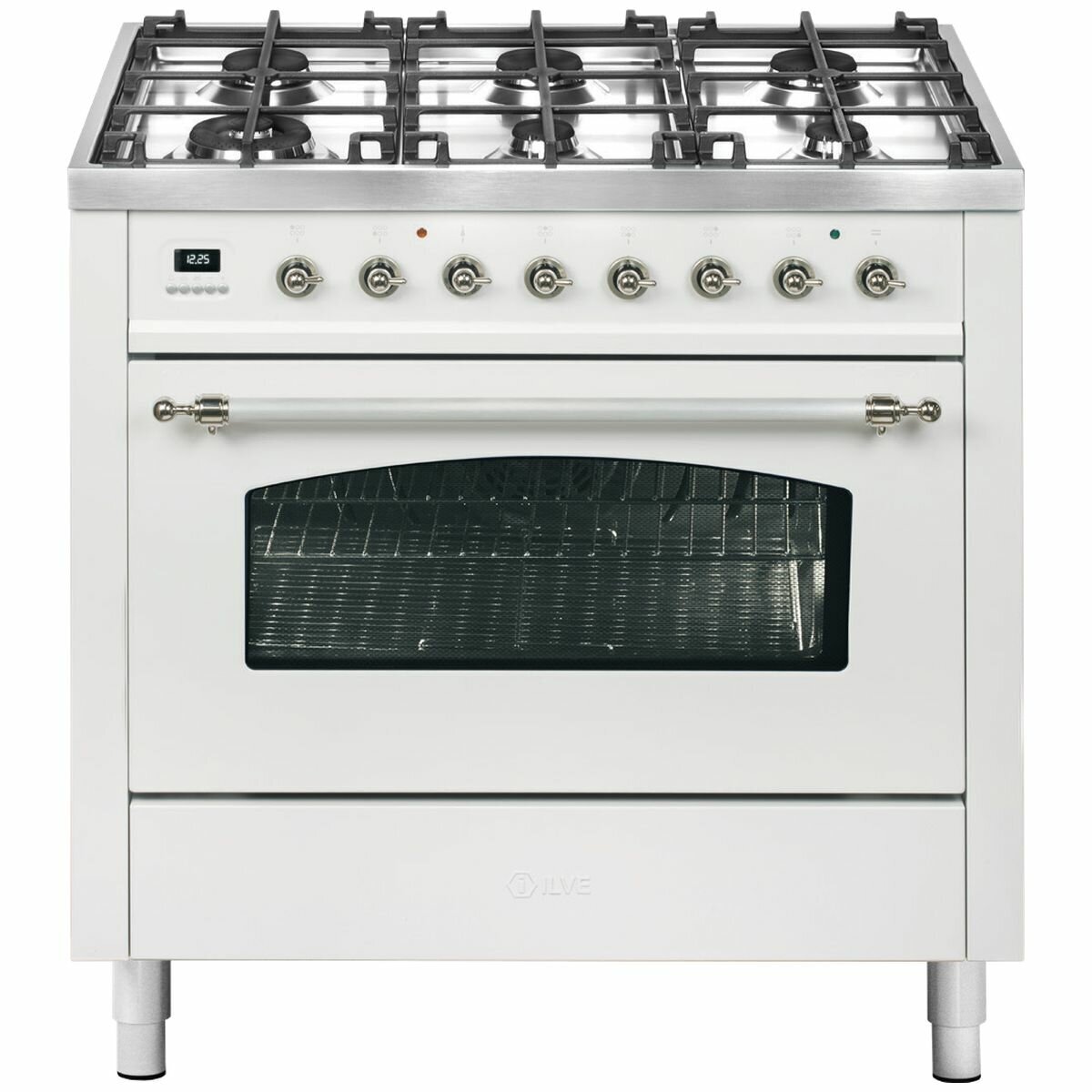 ILVE 90cm Pro Line Freestanding Dual Fuel Oven Stove L096NMPWHC