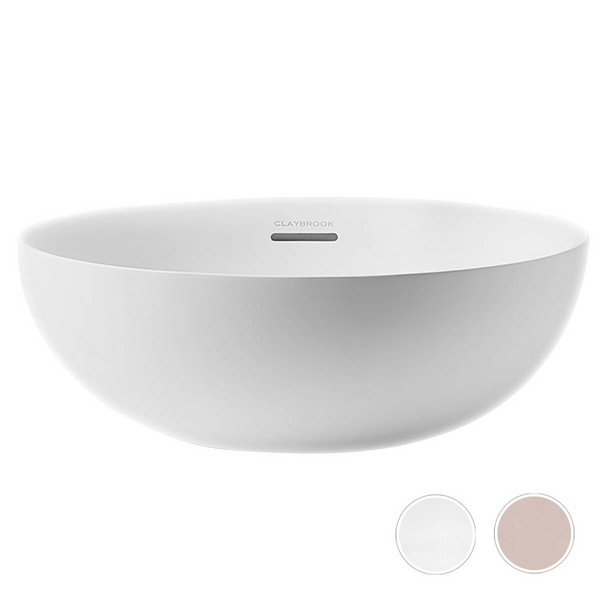 Claybrook Ovo Countertop Basin with Overflow - Dover White and Plaster Pink H30121-PP_DW-01-II