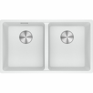 Franke Maris 350mm Double Bowl Topmount Sink with Extension Drainer Polar White