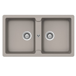 Abey Schock Typos N200 Double Bowl Sink with No Taphole - Concrete