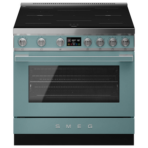 Smeg 90cm Portofino Induction Pyrolytic Freestanding Oven Emerald Green