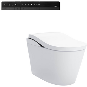 Toto Neorest LS Wall Faced Smart Toilet Suite Black S-Trap NEOREST-LS-BLK-S140