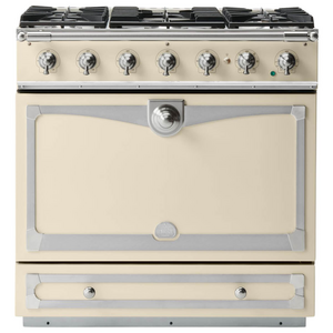 La Cornue Albertine 90cm Dual Fuel Freestanding Oven Morning Dew with Brushed Nickel