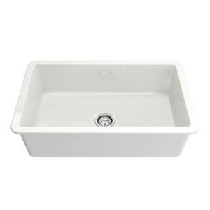 Turner Hastings Cuisine 81x48 Inset / Undermount Fireclay Sink - Matte White