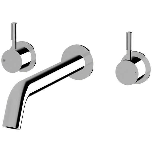 Sussex Taps Virgo Wall Basin or Bath Set 250mm Fluted Chrome VGWBBS25001-F
