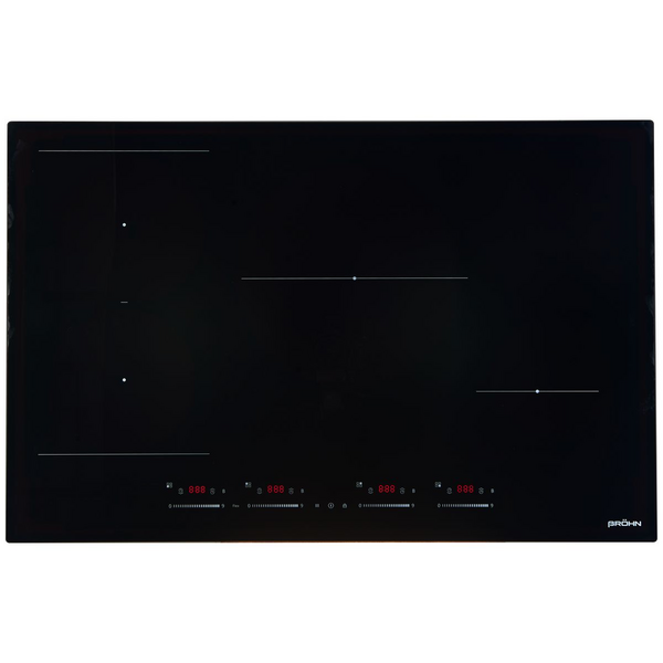 Brohn 80cm Induction Cooktop 4 Burner with Flexi Zone in Black BRIC8FLEX4