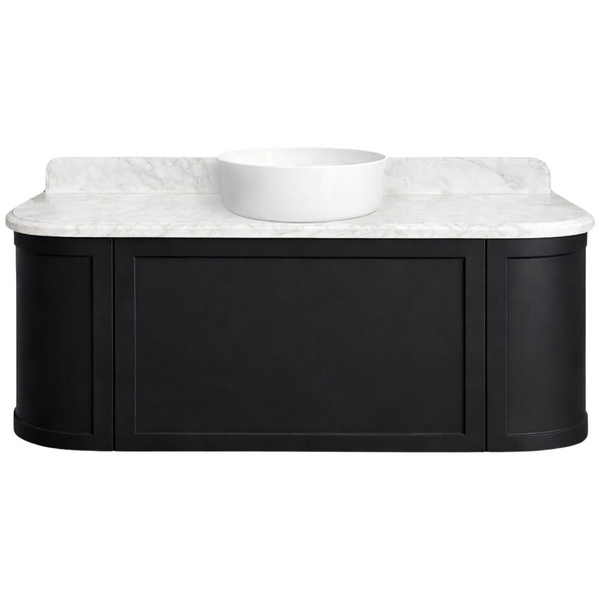 Turner Hastings Evara 120x53 Wall Hung Vanity with Real Marble Top To Suit Above Counter Basin Volcanic Ash NTH EV124-VA-NTH