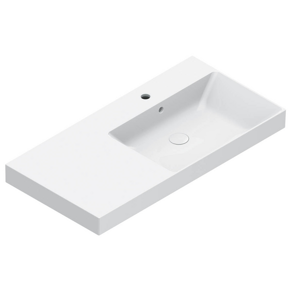 Catalano Zero 1000x500 Right Bowl Basin Gloss White 1 Taphole 0121031001