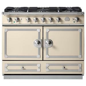 La Cornue Cornufe 110cm Dual Fuel Freestanding Oven Morning Dew with Brushed Nickel